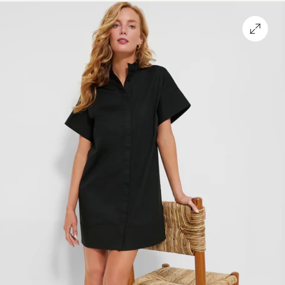 NWT TUCKERNUCK Black Trapunto Stitch Sofia Shirt Dress | size small